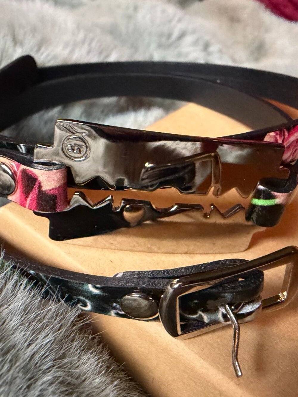 McQ Alexander McQueen Floral Razor-Blade Wrap Bracelet